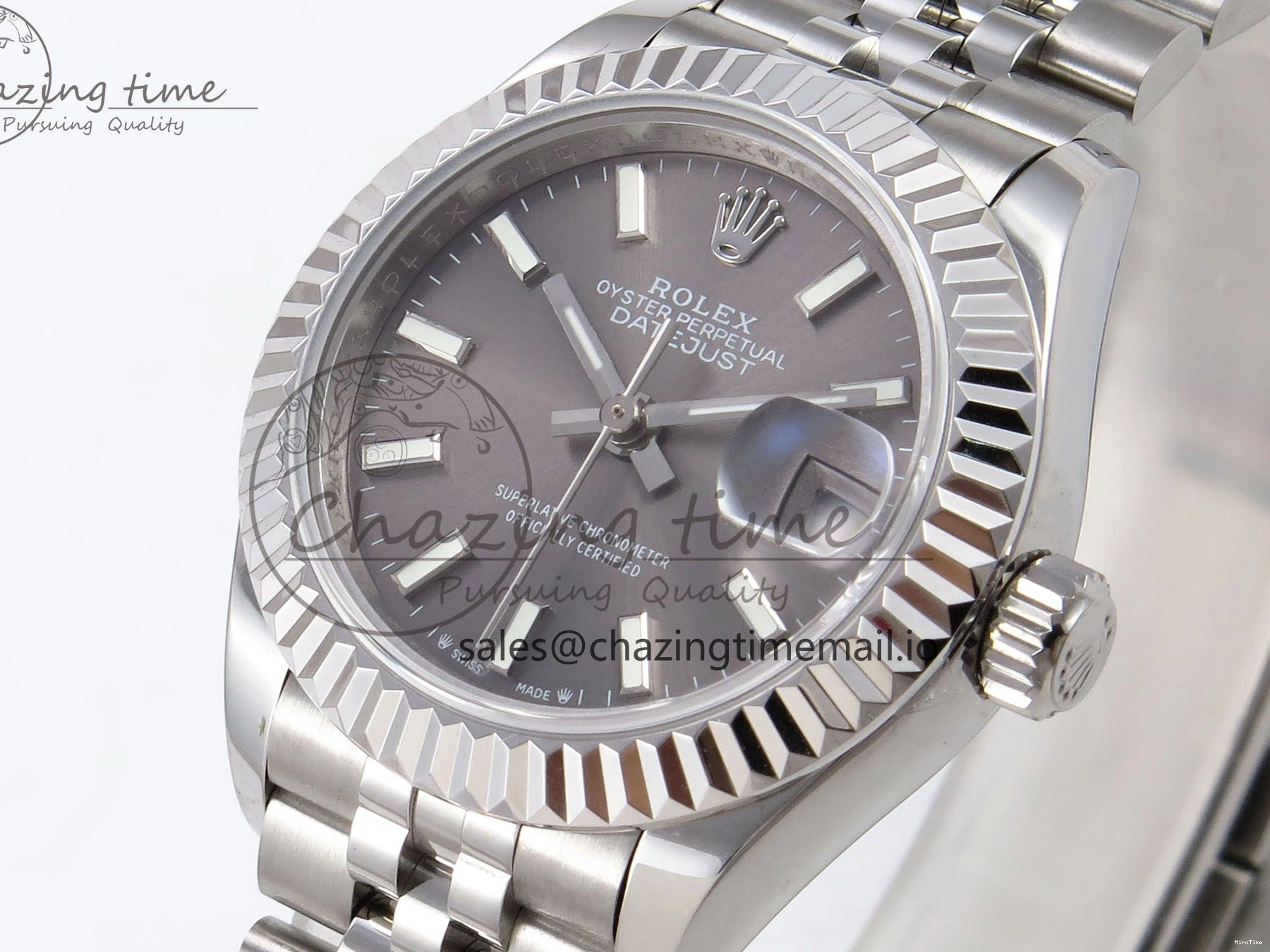MiroTime 0425 Fashionable DateJust 28MM 279174 SS GMF 1:1 Best Edition 904L Steel Gray Stick Dial on Jubilee Bracelet A 1138